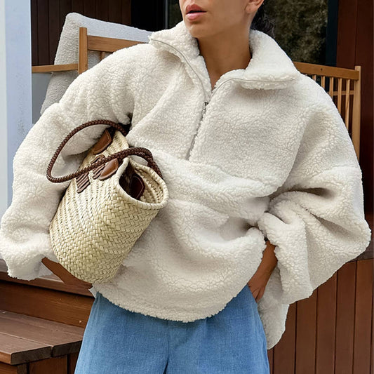 CWTBLL3113_LAMB WOOL ALL-IN-ONE POLO PULLOVER SWEATSHIRT