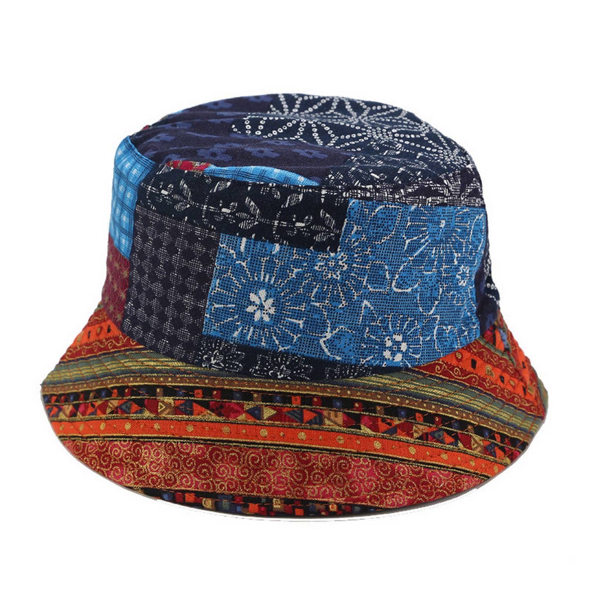 VINTAGE PRINTED SUNSHADE BUCKET HAT_CWAH1641