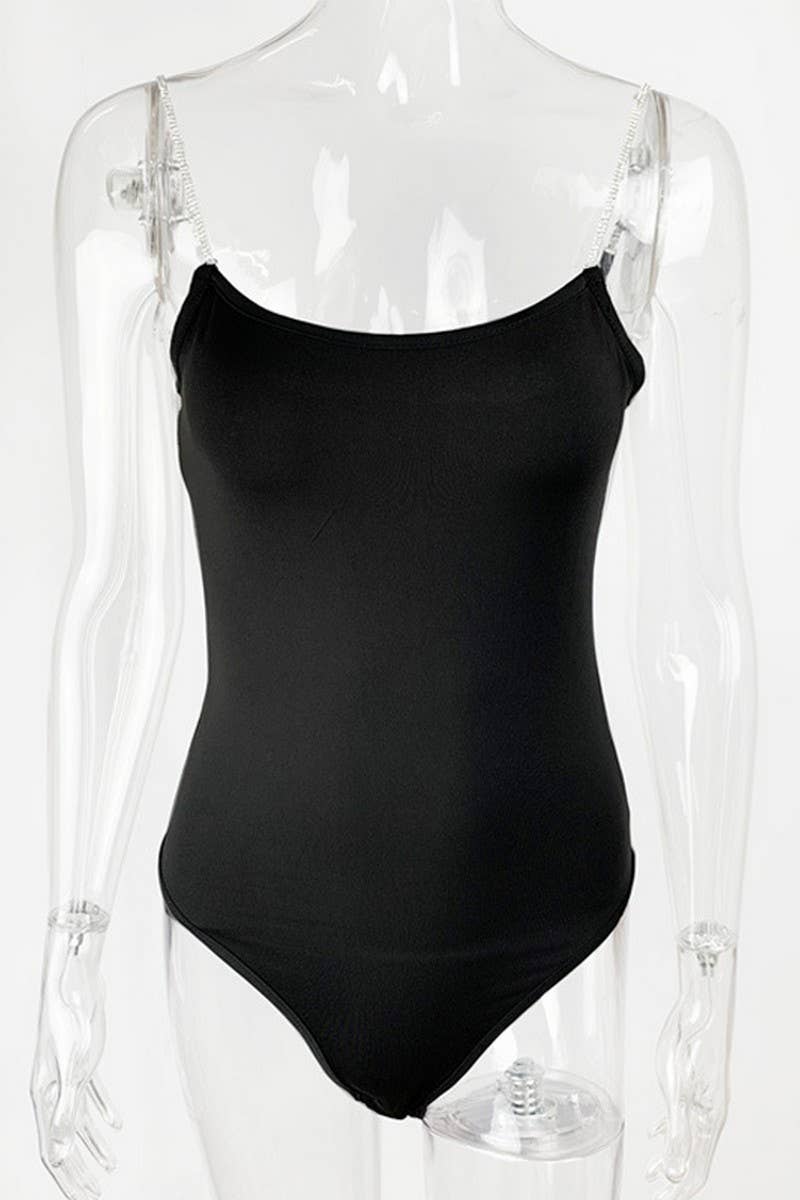 CWSBSSL0115_DIAMOND CHAIN SLIM LOW-CUT SUSPENDER BODYSUIT