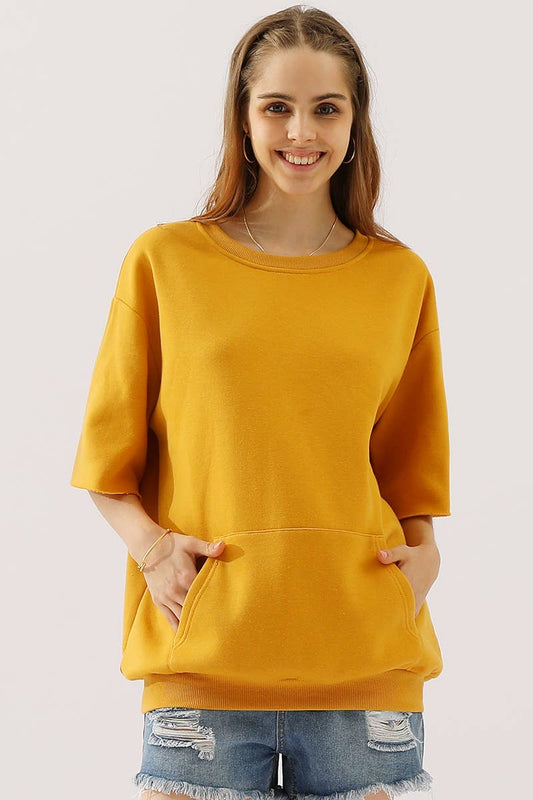 CWTTS641_Round Neck Casual Short Sleeve Top