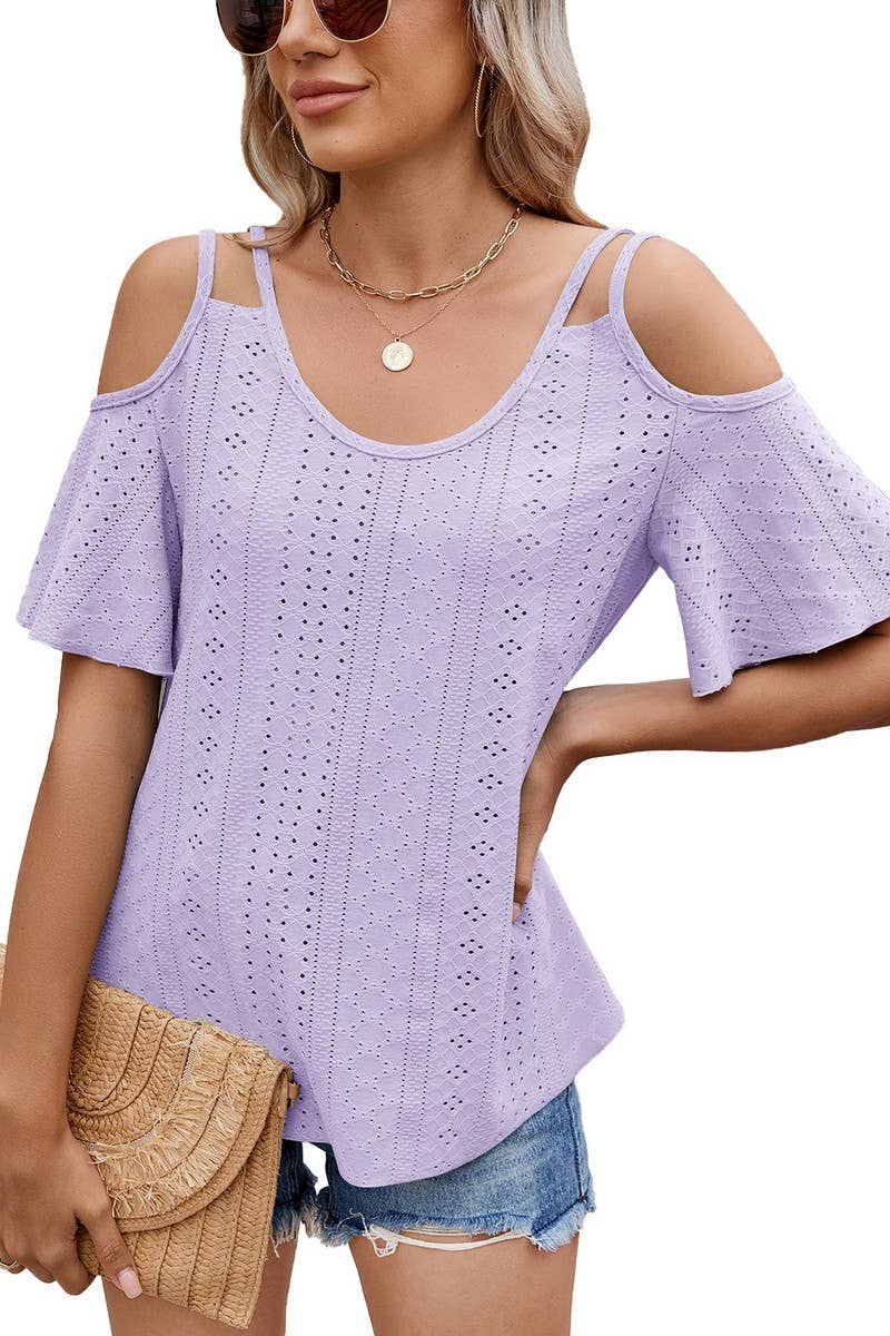 CWTTS1344_SUMMER SOLID COLOR V-NECK OFF-SHOULDER T-SHIRT