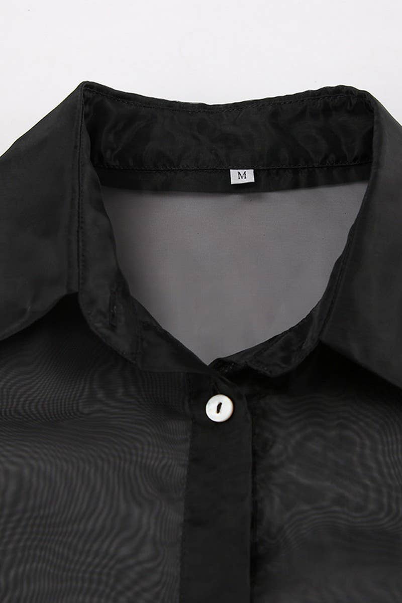 CWTSTL902_SEXY MESH LACE-UP SEE-THROUGH LONG-SLEEVED SHIRT