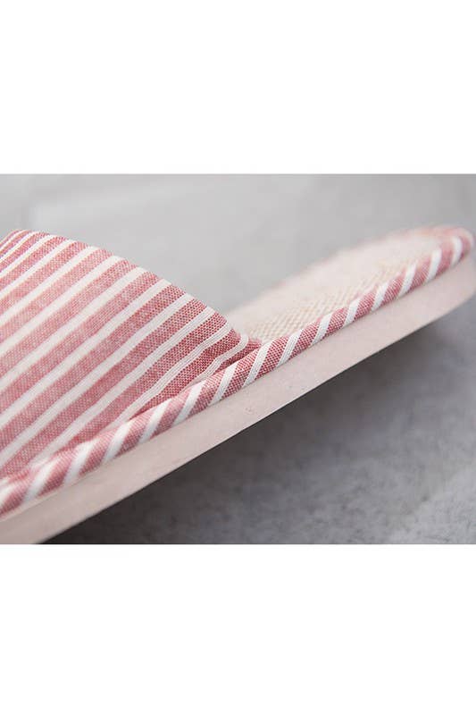 VERTICAL STRIPE COMFY HOME SHOES INDOOR SLIPPERS
