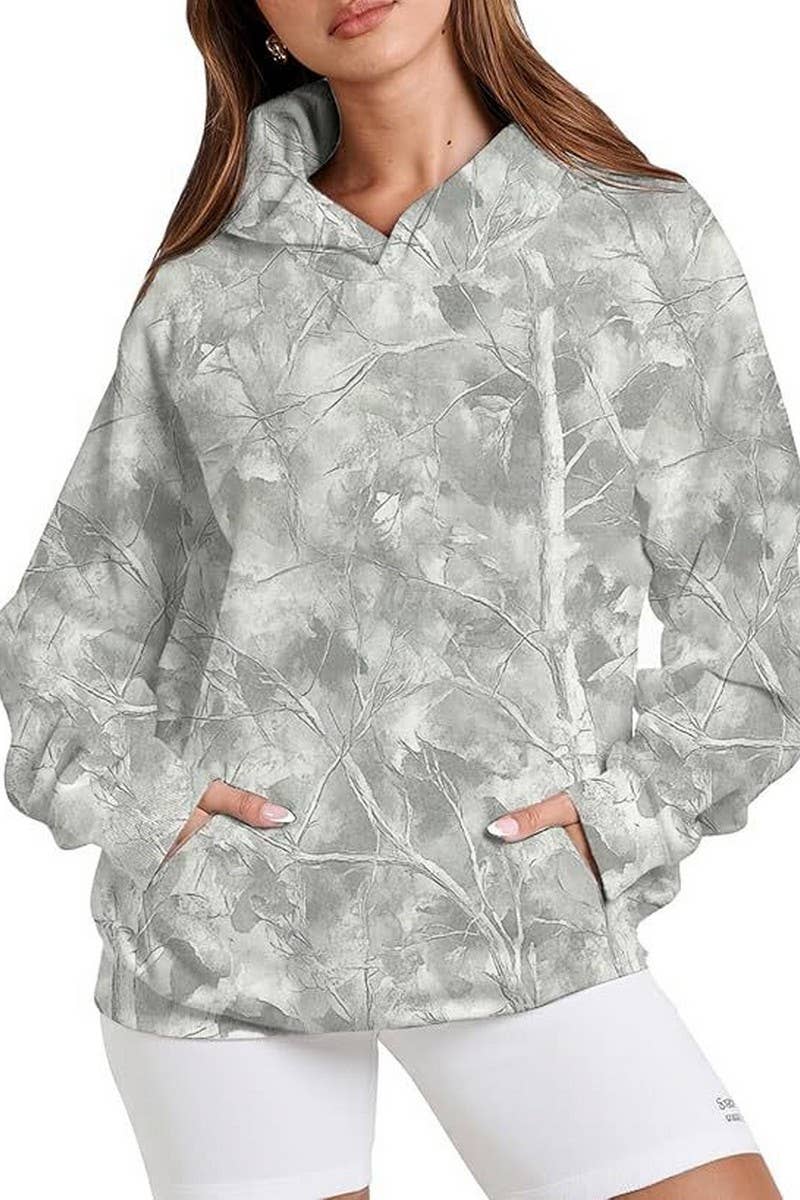 CWTTL01010__NEW WOMEN'S HOODED PRINTED CASUAL SWEATSHIRT