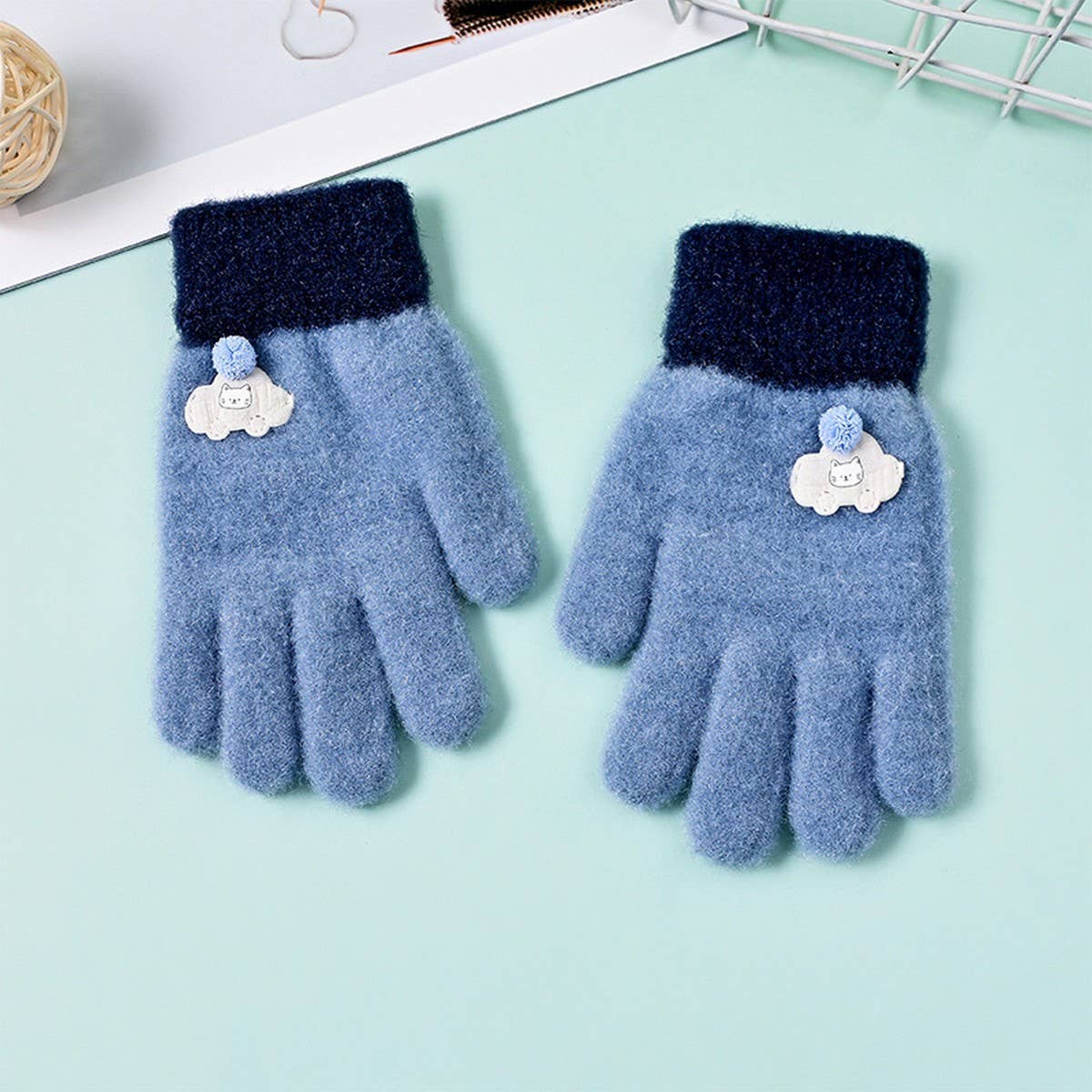 CWAG0284_CARTOON THICK FULL FINGER CHILDREN'S GLOVES