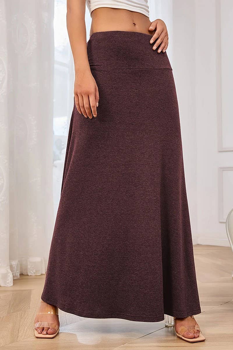 CWBLS0429_NEW SUMMER FASHION KNITTED SOLID COLOR SKIRT