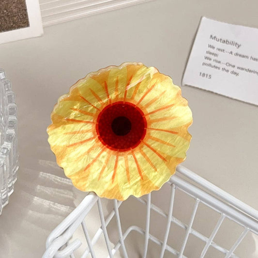 Spring flower grab, sunflower, acrylic hair grab