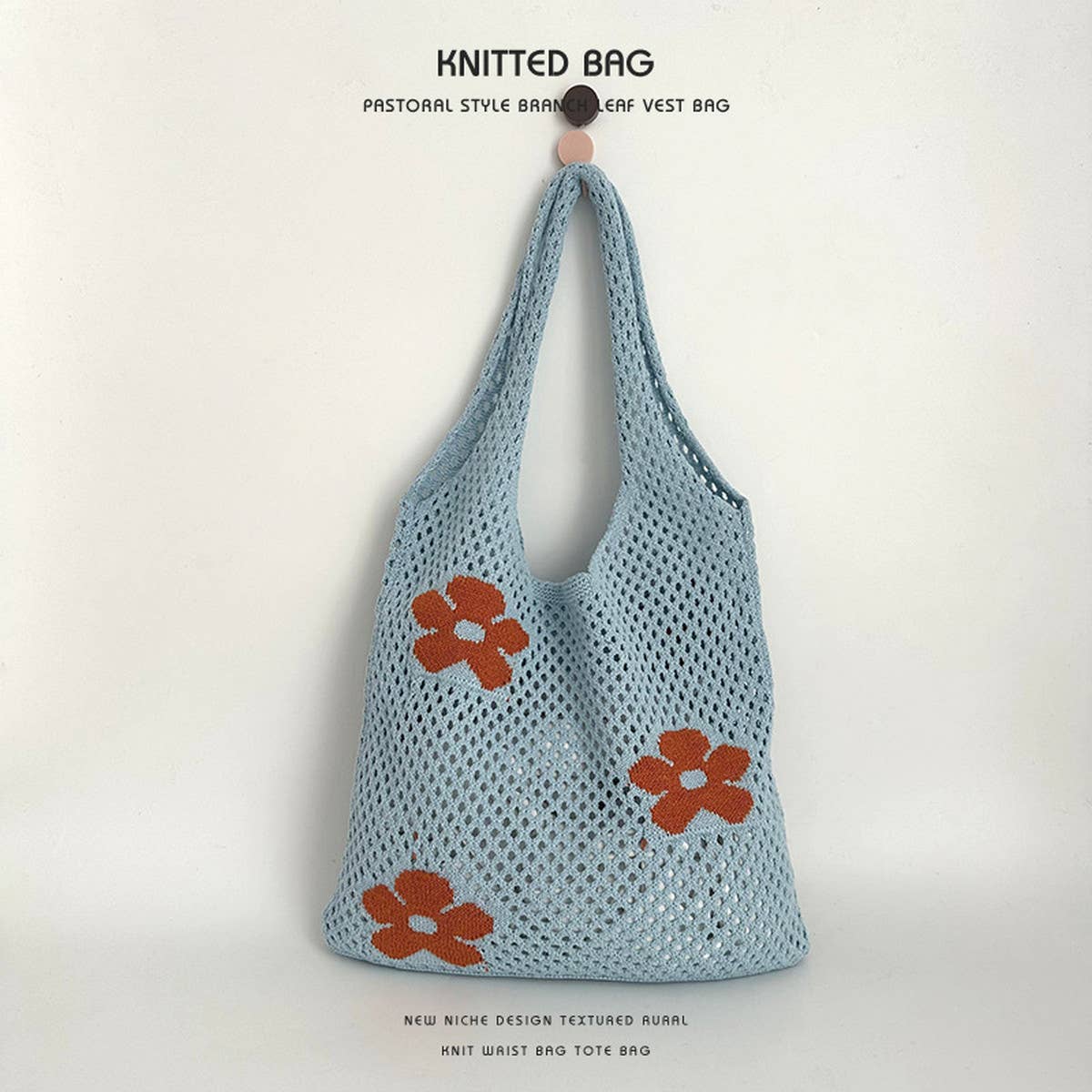 EXQUISITE KNITTED HEART TOTE HANDBAG_CWAB2389