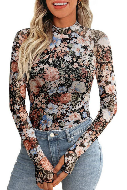 CWTTL2004_WOMEN'S HALF TURTLENECK LONG SLEEVE SEXY T-SHIRT