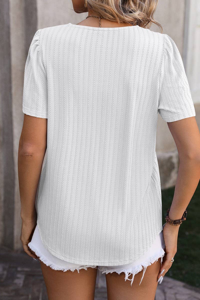 CWTTS0776_Sweetheart Neck Shirt Sleeve Top