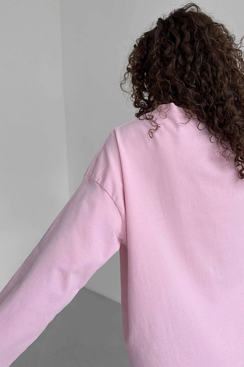 CWTBLL1730_LOOSE COTTON ROUND NECK LONG SLEEVE TOP