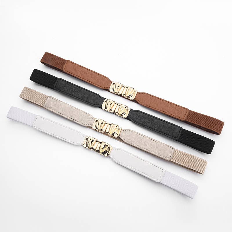 Fashionable elastic elastic metal buckle belt