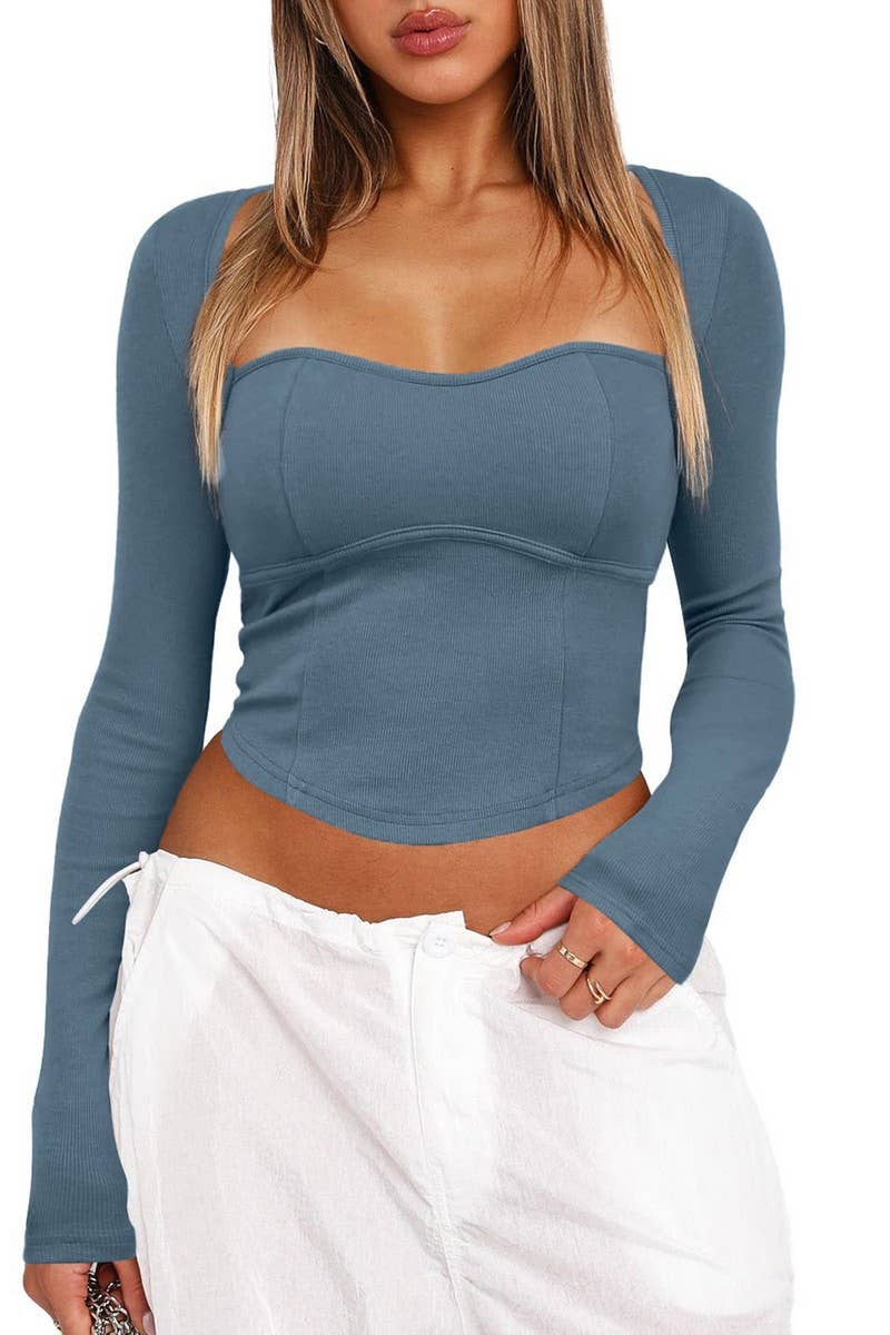 CWTBLL1616_LONG SLEEVE SQUARE NECK KNIT PULLOVER TOP