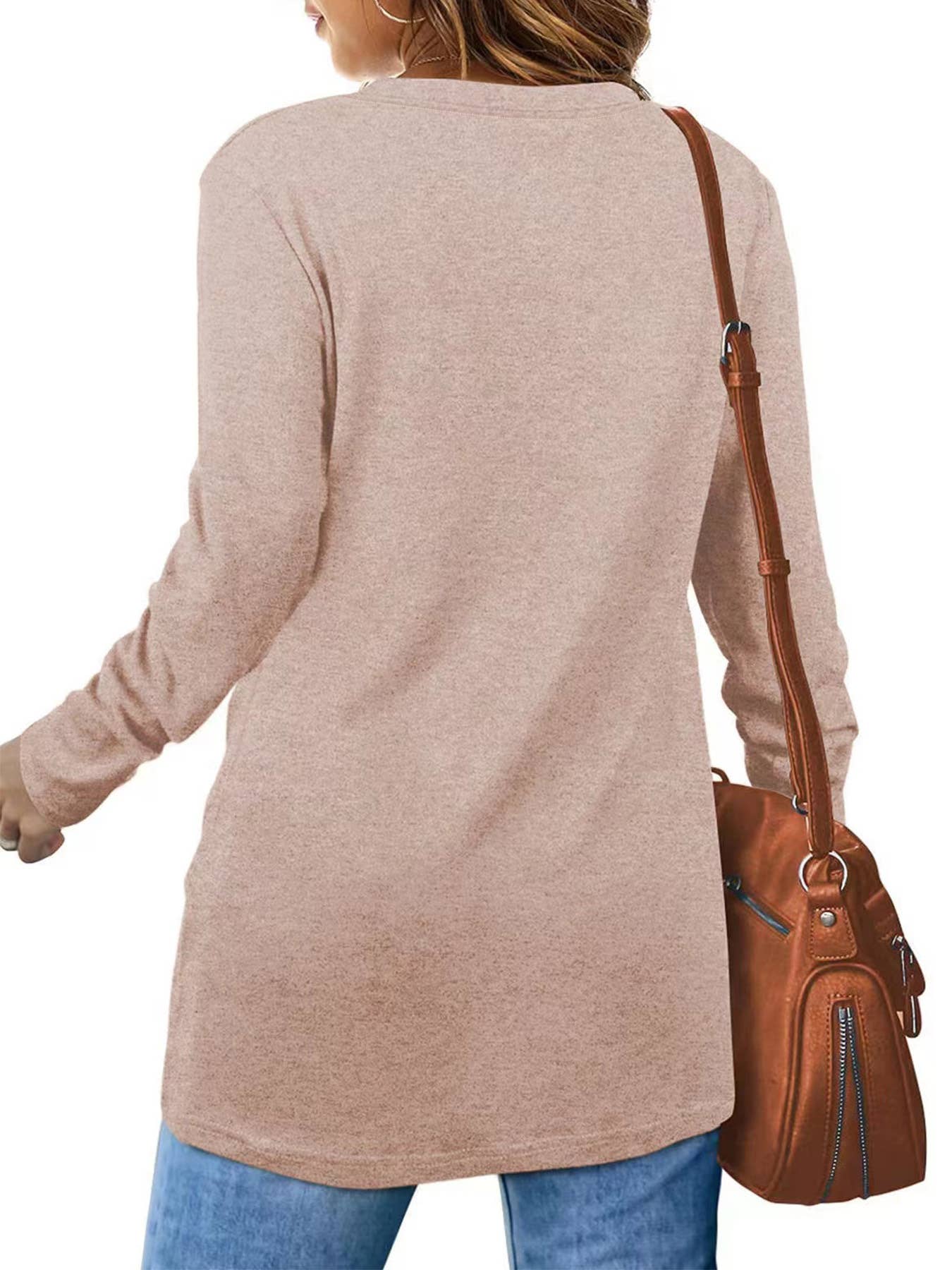 CREW-NECK LONG-SLEEVED SWEATSHIRT KNOTTED T-SHIRT