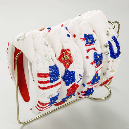 INDEPENDENCE DAY ALPHABET DIAMOND HEADBAND_CWAHA1258