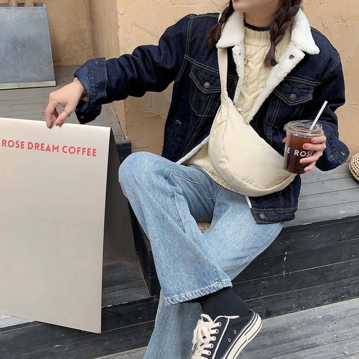 CWAB5811_RETRO STYLISH CROISSANT SHOULDER BAG