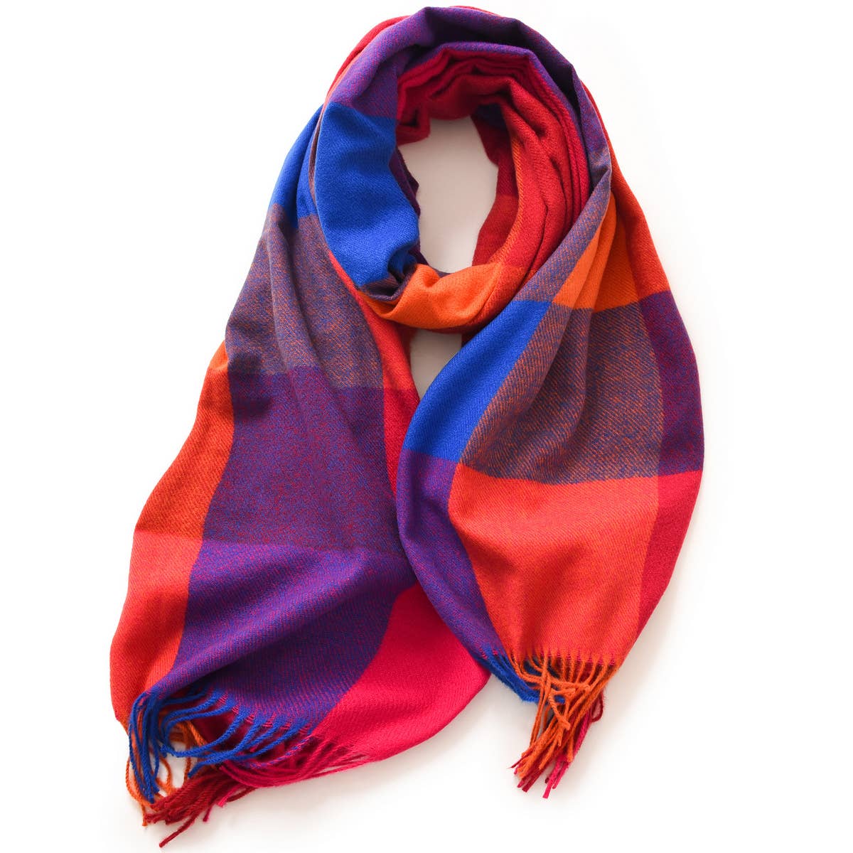 Elegant Plaid Shawl - Winter Scarf for Women