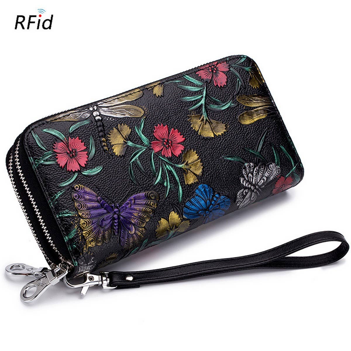 DOUBLE ZIP LARGE CAPACITY LONG LEATHER WALLET_CWAB3748
