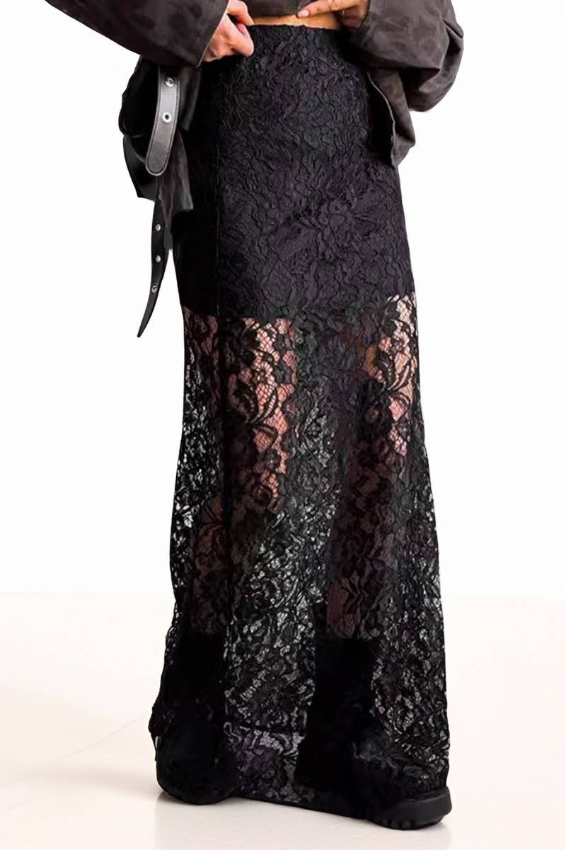CWBLS141_LACE HOLLOW JACQUARD SEE-THROUGH SEXY SKIRT