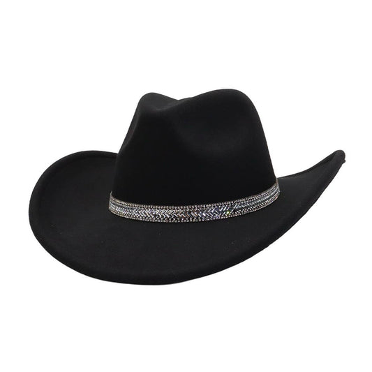 Unisex Wool Cowboy Fedora Ethnic Style Hat_CWAH04404