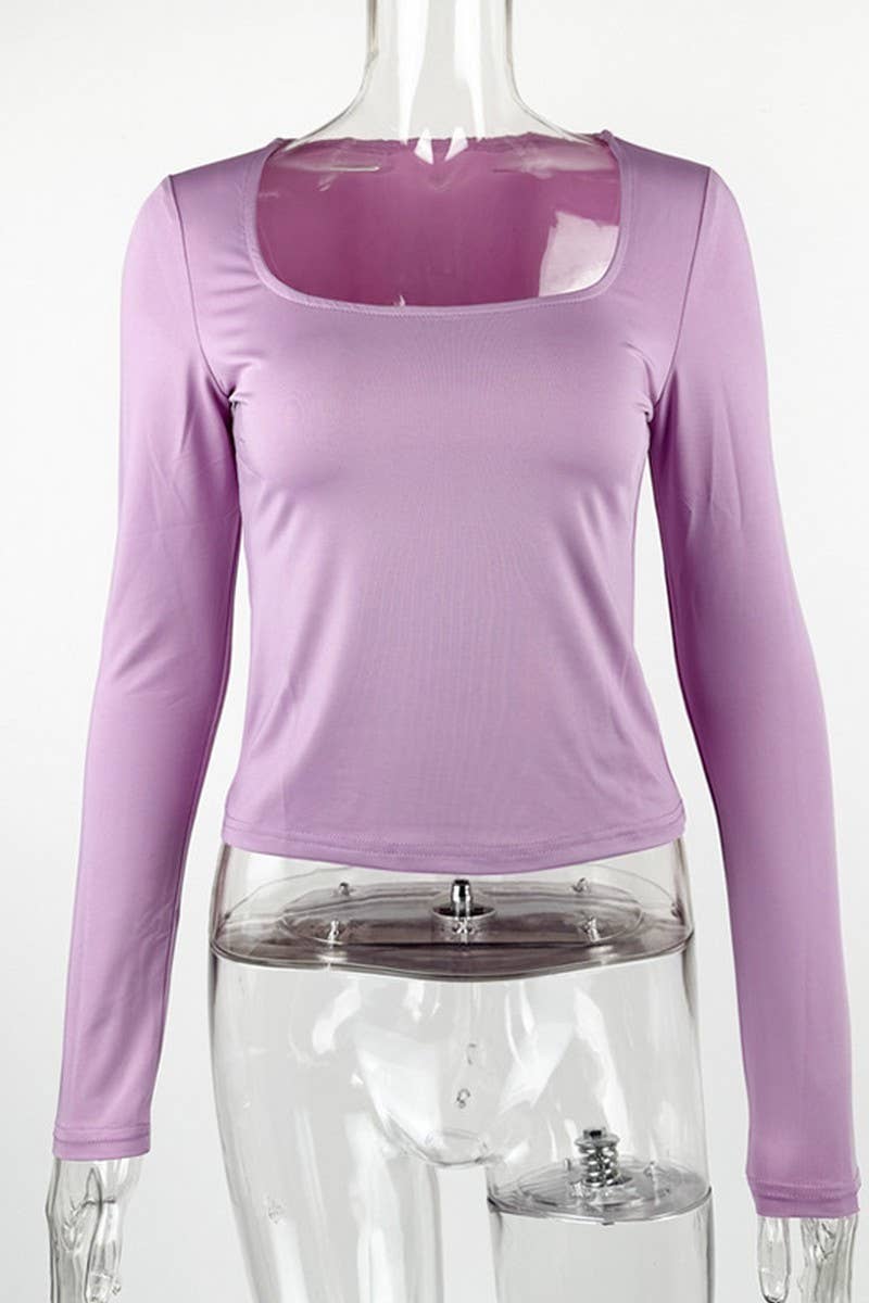 CWTBLL3794_SKIMS INSPIRED SQUARE NECK LONG SLEEVE TOP