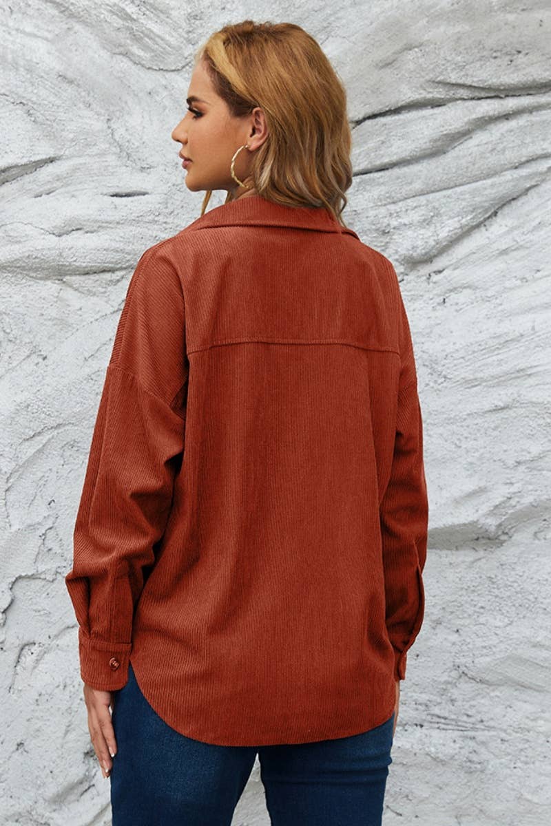 CWTSTL2122_WINTER LOOSE BUTTON-UP LONG-SLEEVED SHIRT TOPS