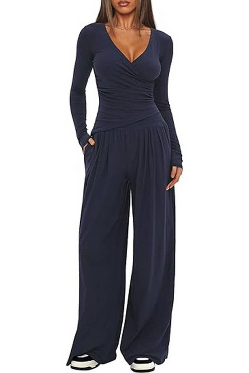 CWSTB00457_SOLID LONG SLEEVE TOP & WIDE LEG PANTS SET