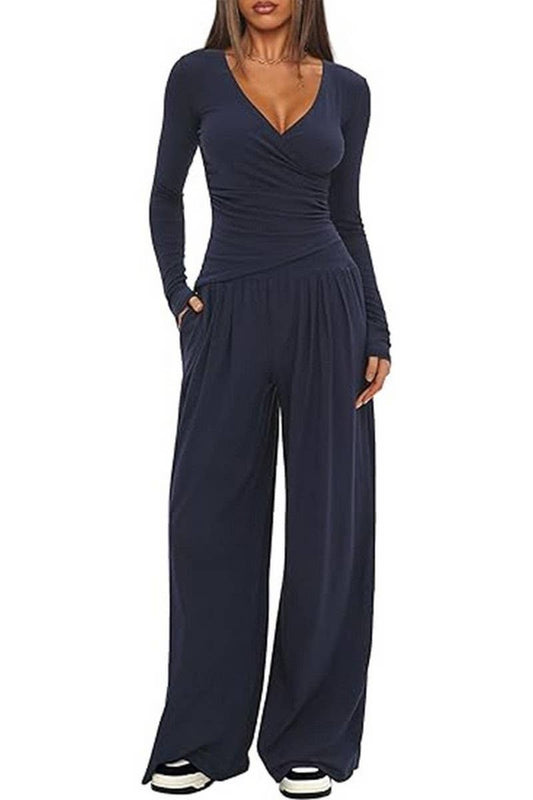 CWSTB00457_SOLID LONG SLEEVE TOP & WIDE LEG PANTS SET