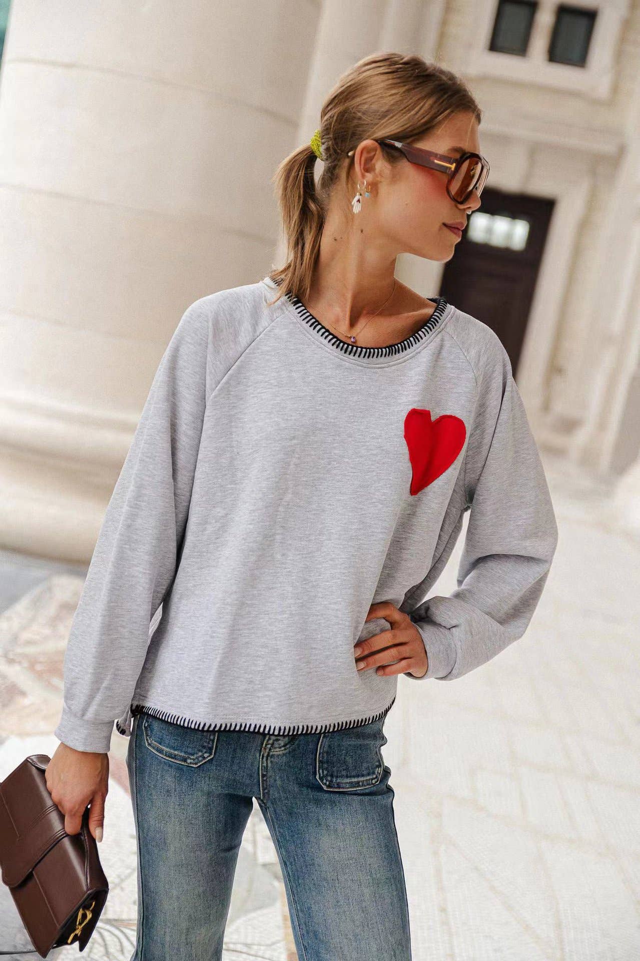COMFORTABLE LOVE ROUND NECK LONG SLEEVE HOODIE