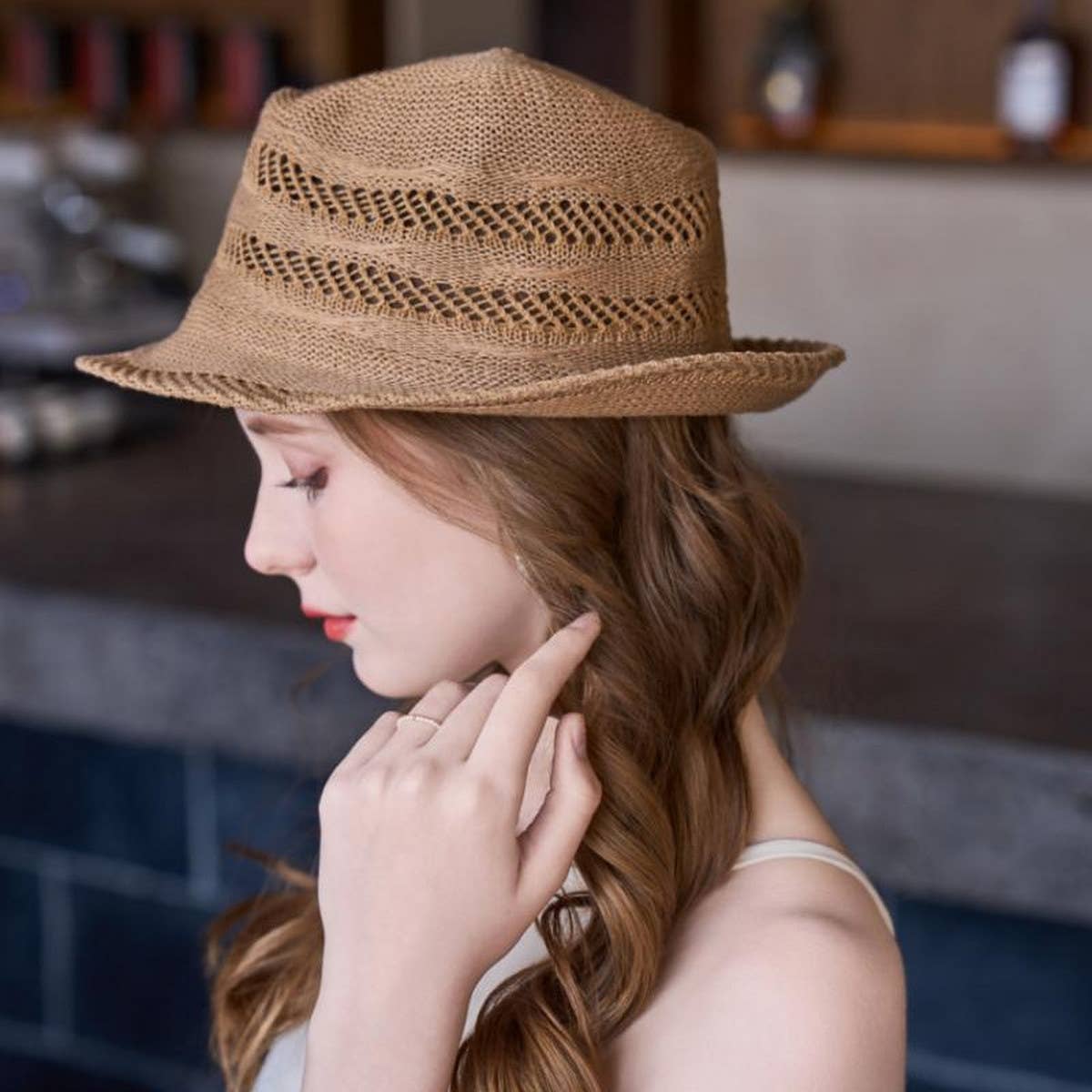 STRAW SUN PROTECTION BUCKET HAT_CWAH1332