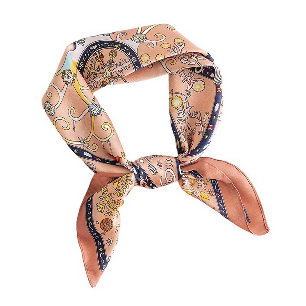 Floral Satin Square Scarf for Women’s Elegance