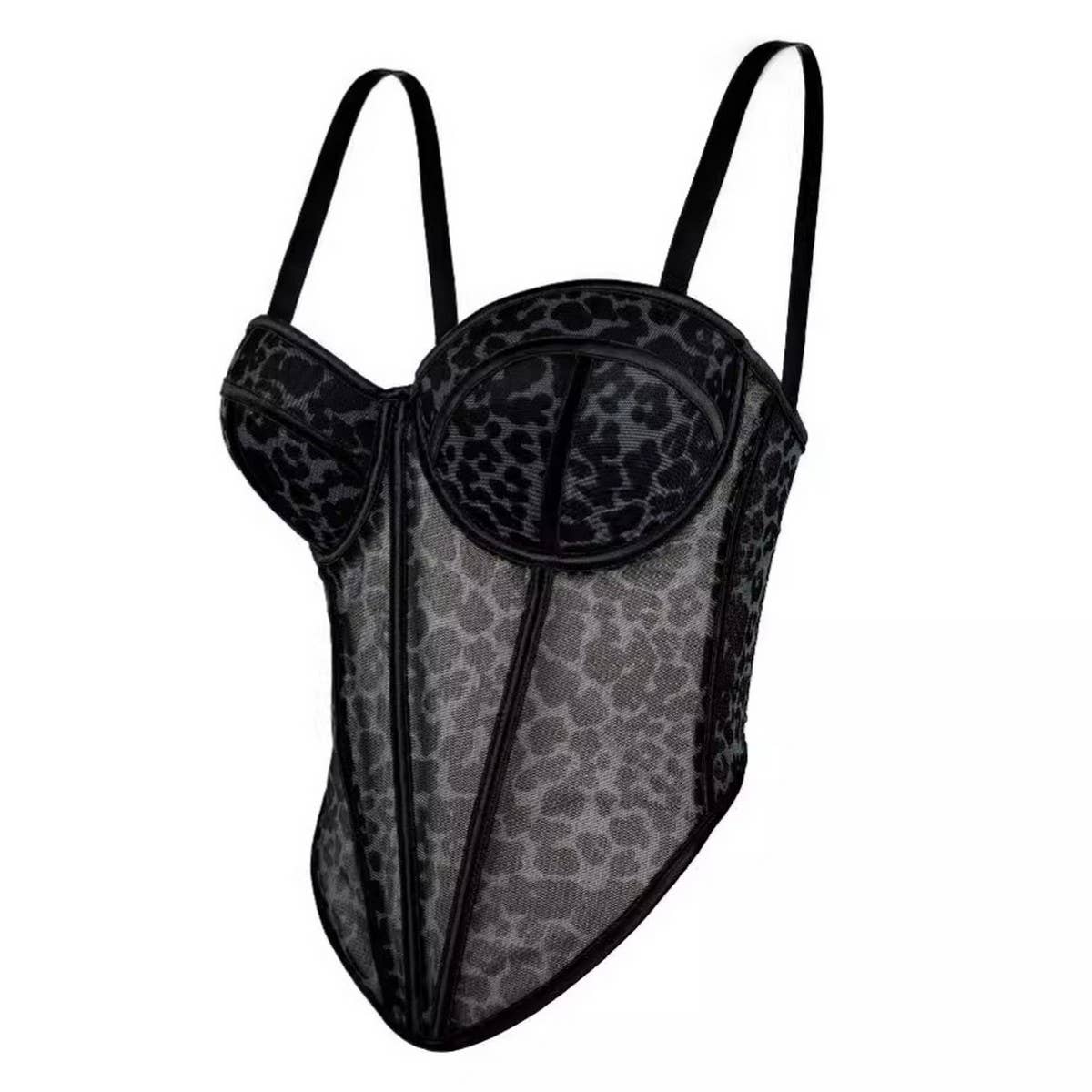 SEXY LEOPARD DOT PATTERN HERRINGBONE BRA
