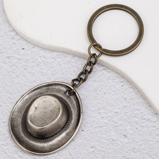 VINTAGE STYLE WESTERN COWBOY HAT PENDANT KEYCHAIN