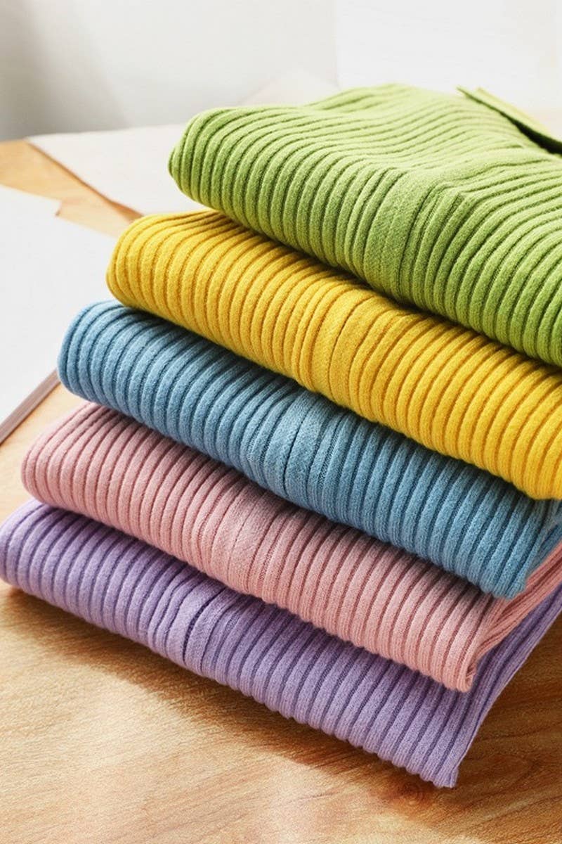 CWOSWL07283_SOLID SLIM KNIT LONG SLEEVE POLO TOP