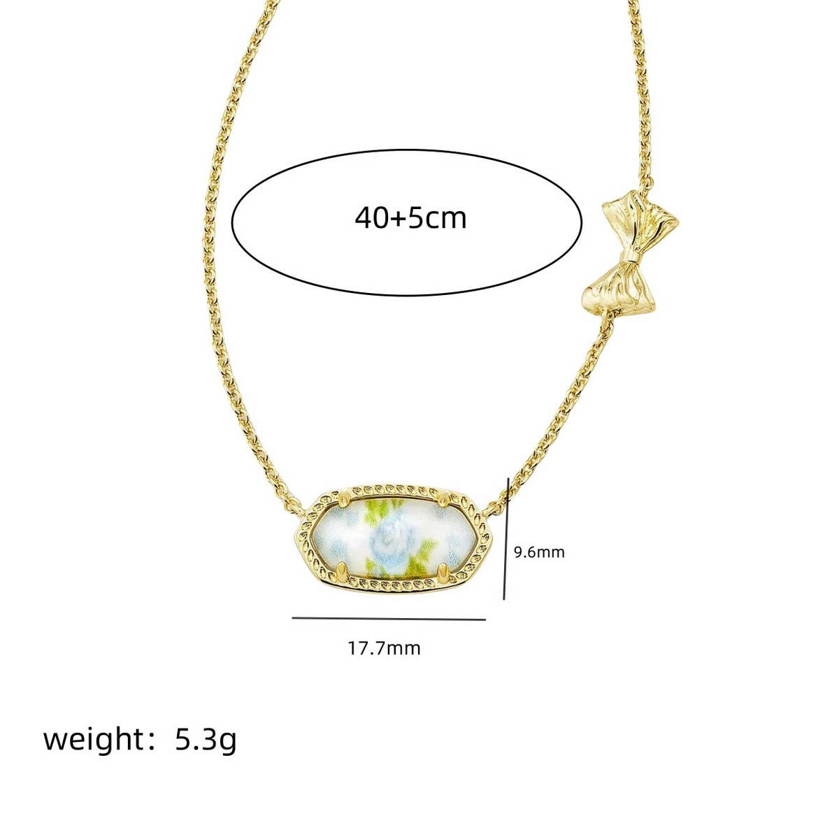NEW RETRO GOLD BOW FLOWER NECKLACE FOR WOMEN