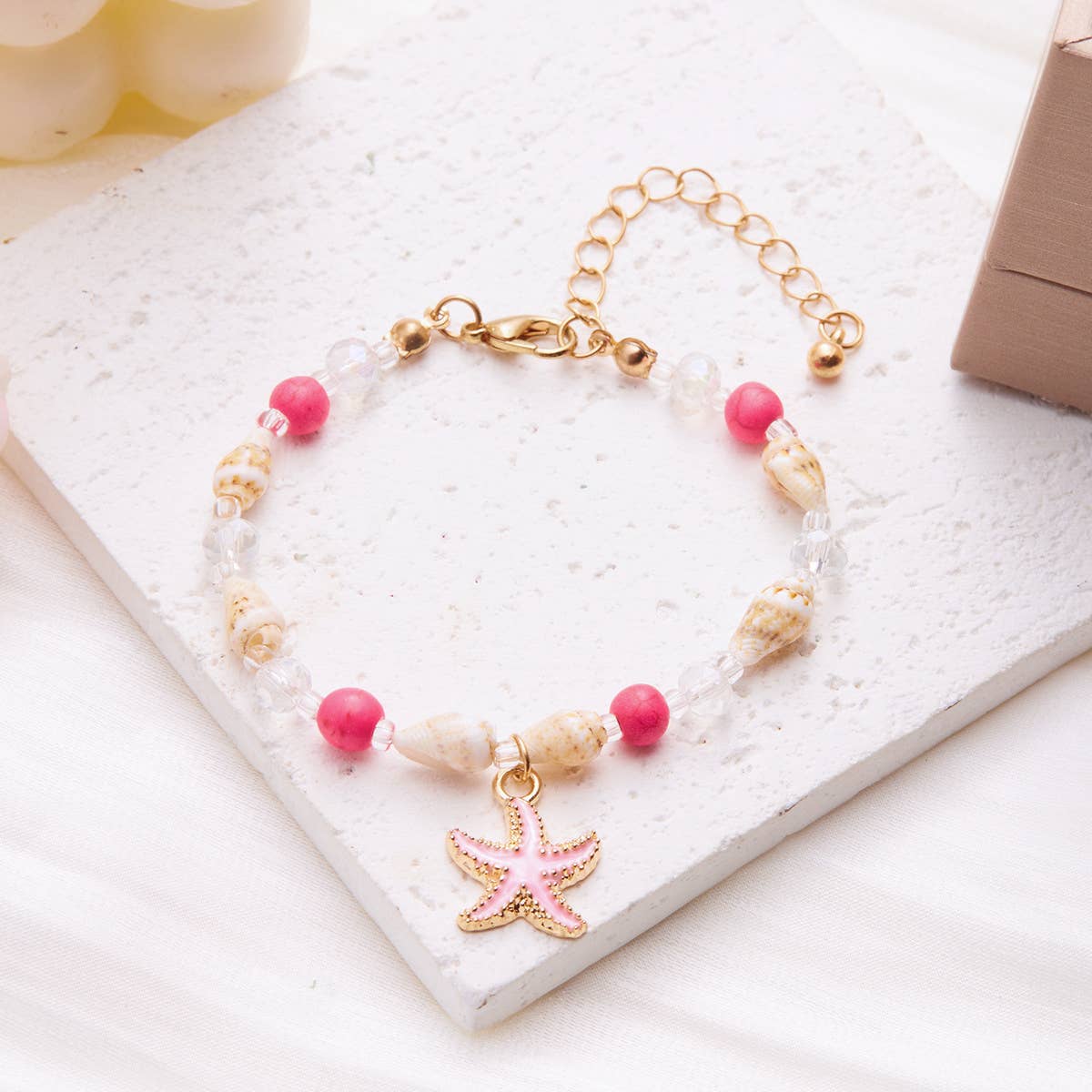 VERSATILE BEACH SHELL CONCH RICE BEAD BRACELET