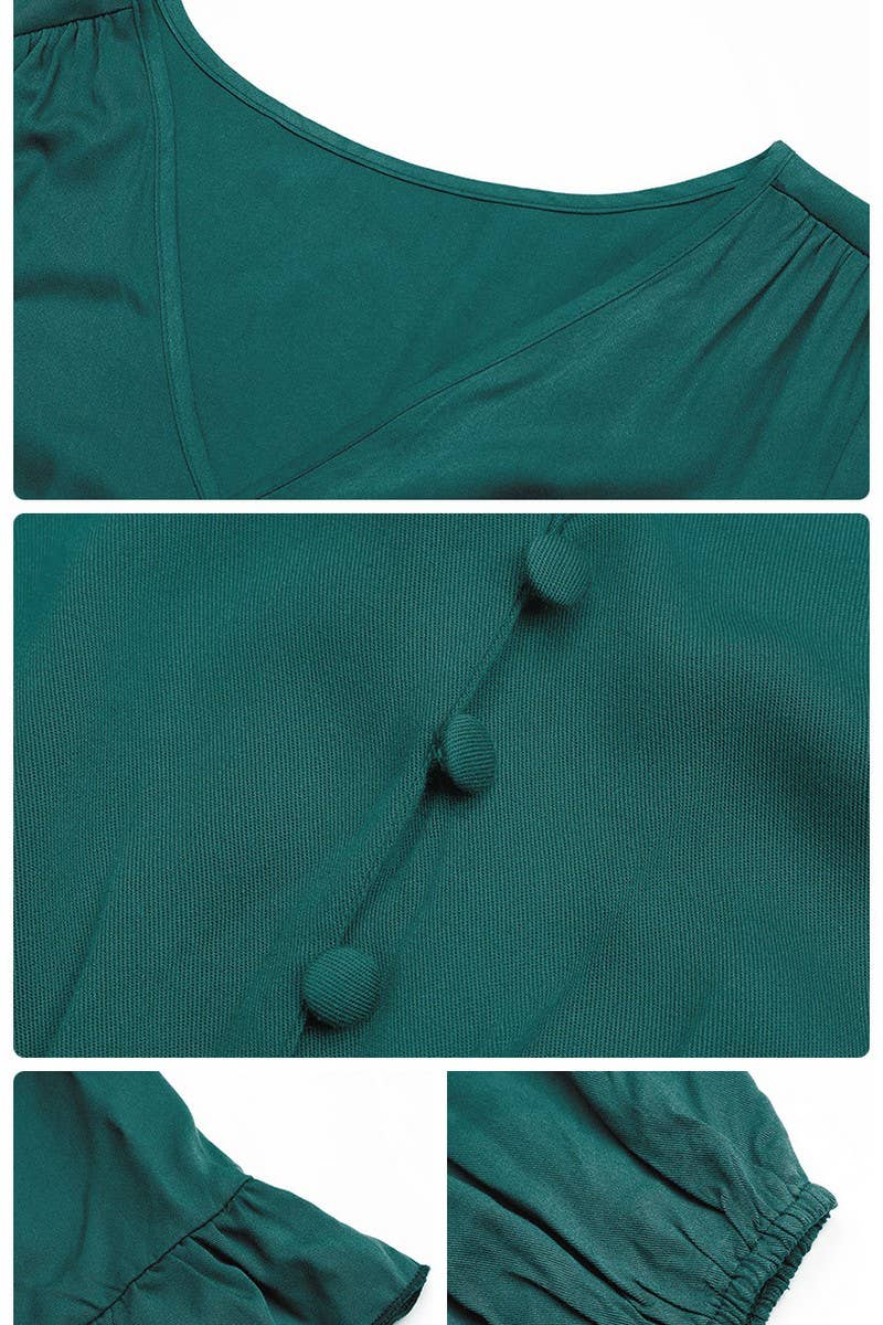 CWDMD01042_CASUAL WORK TIE WAIST LONG SLEEVE DRESS