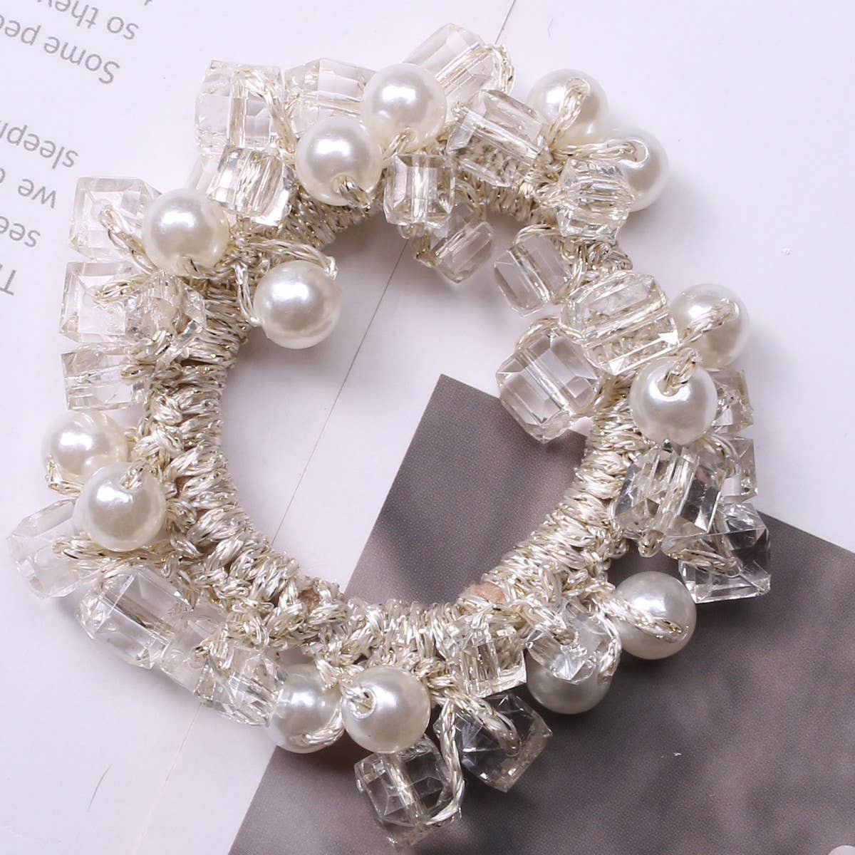Elegant Pearl Crystal Hair Tie New Simple Style