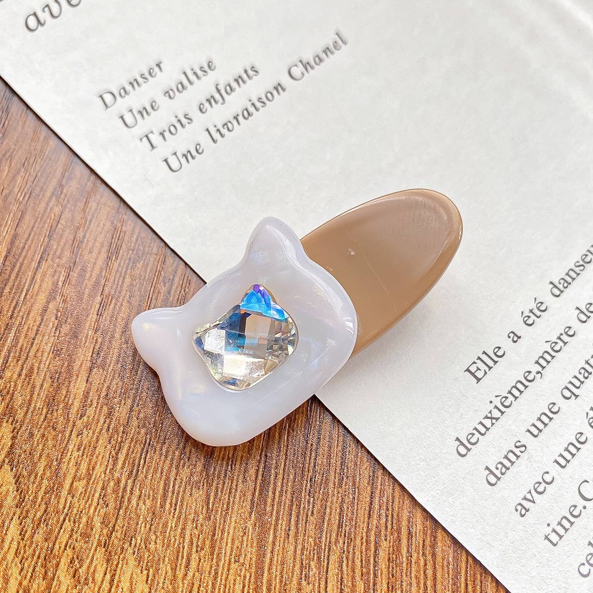 Cute Cat Hair Clip, Rhinestone Duckbill Bang Pin_CWAHA0734