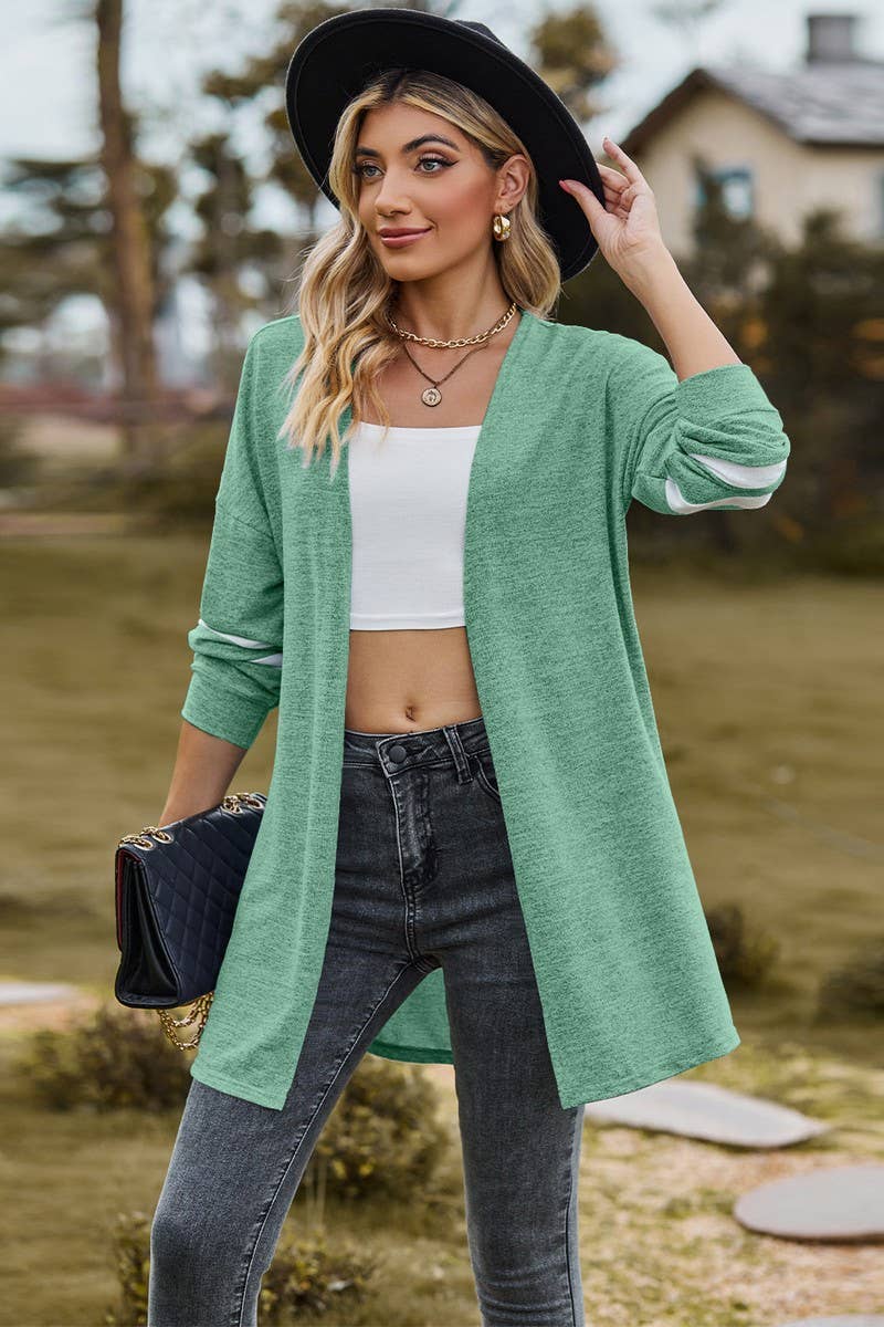 CWOCAL2264_AUTUMN AND WINTER CONTRAST COLOR KNITTED JACKET