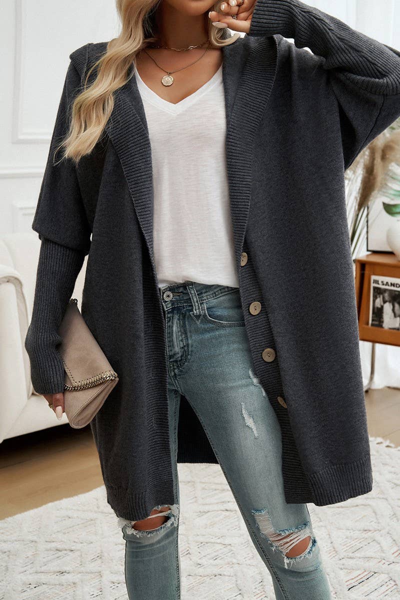 CWOCAL0900_BUTTON-DOWN HOODED CARDIGAN JACKET