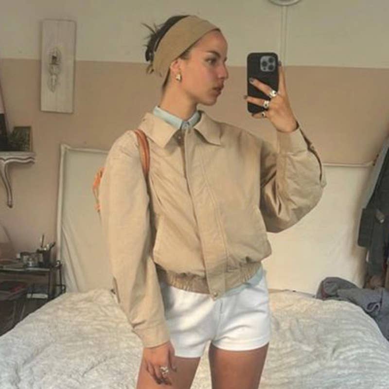 CARGO STYLE LAPEL LOOSE CASUAL HANDSOME JACKET