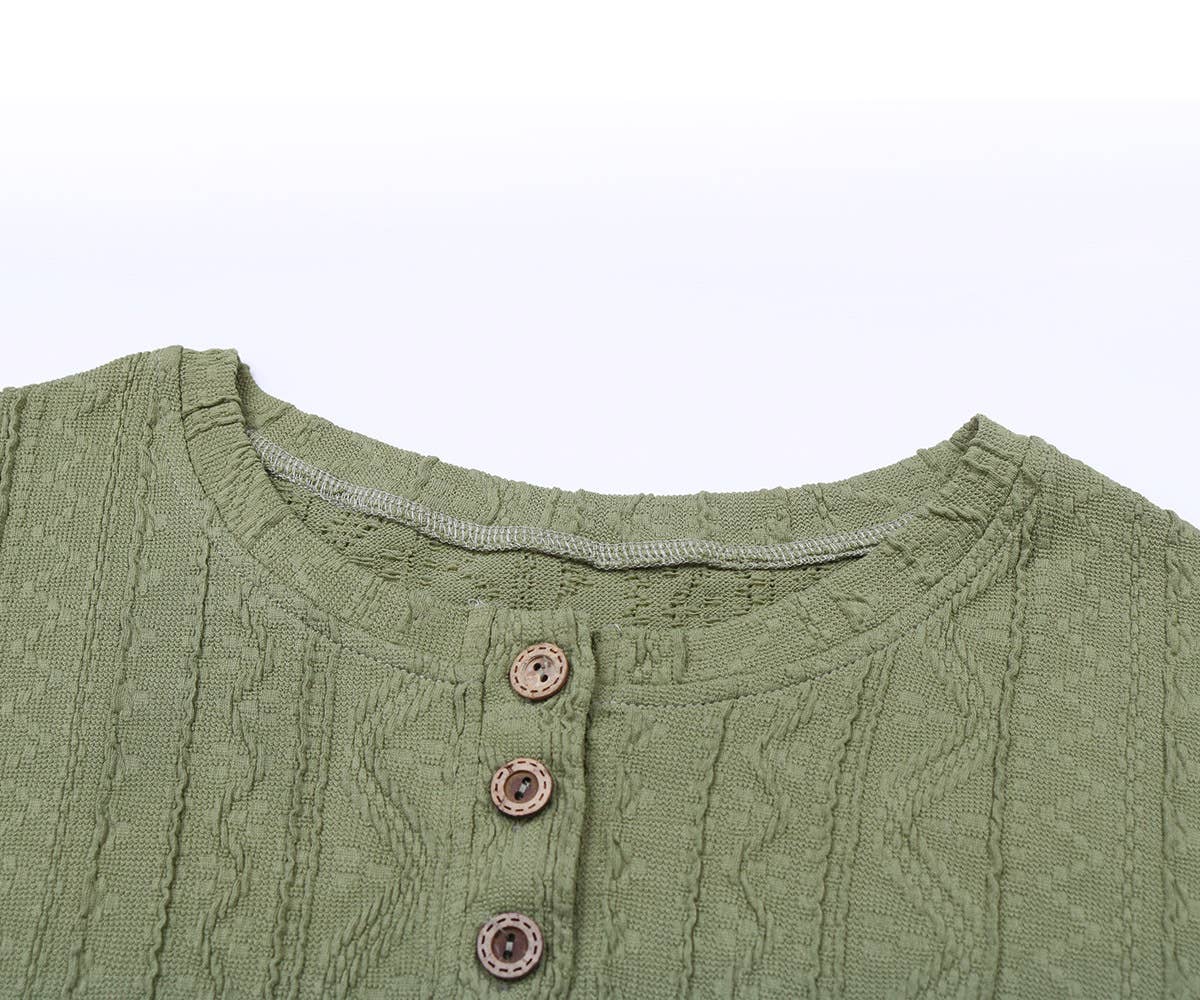 CREW-NECK CASUAL SOLID COLOR JACQUARD SWEATER