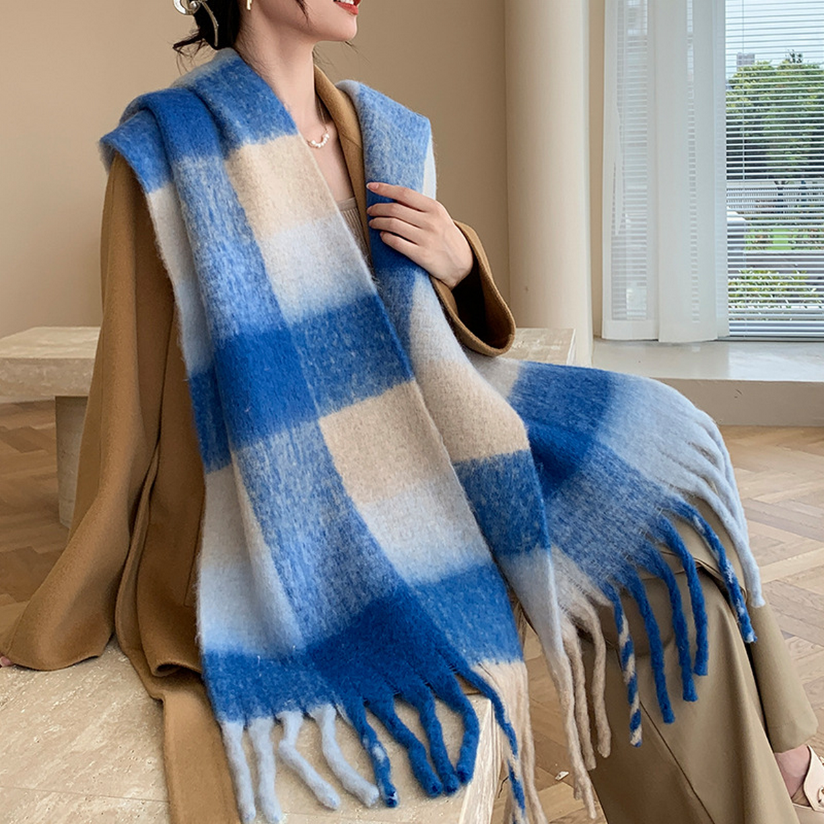 Plush AC Scarf ??Thick Soft Winter Wrap_CWASC2701
