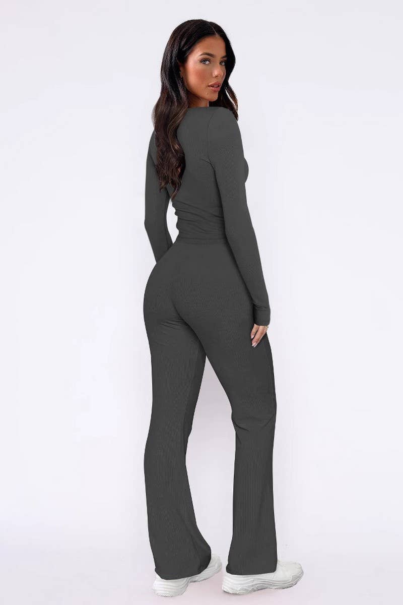 CWSS1264_SUMMER TOPS CASUAL PANTS STYLISH TWO PIECE SET