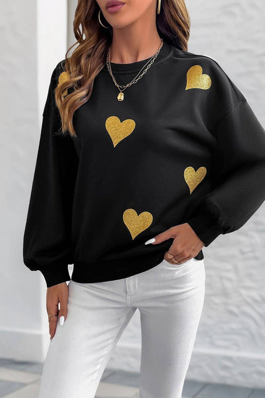 CWTBLL4044_LOOSE FIT LONG SLEEVE HEART PRINT SWEATSHIRT