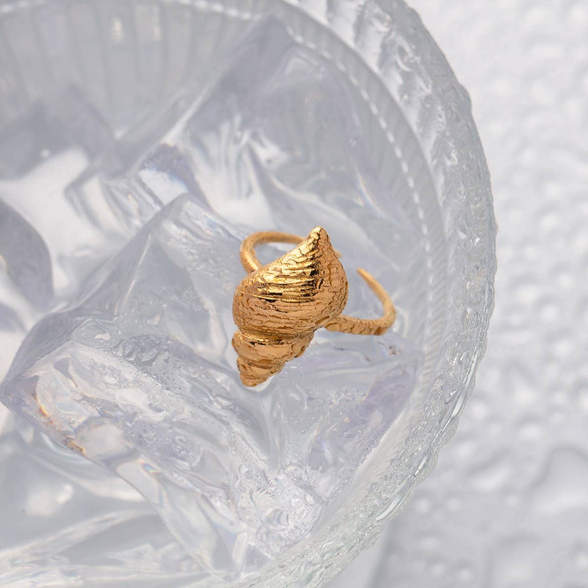 STAINLESS STEEL CONCH RING OCEAN THEME JEWELRY_CWAJE1225