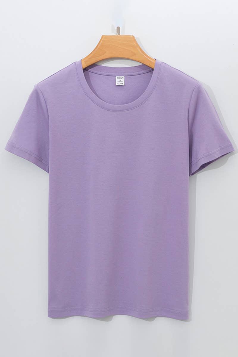 CWTBLS1789_SUMMER FASHION CASUAL WOMEN'S SOLID COLOR T-SHIRT