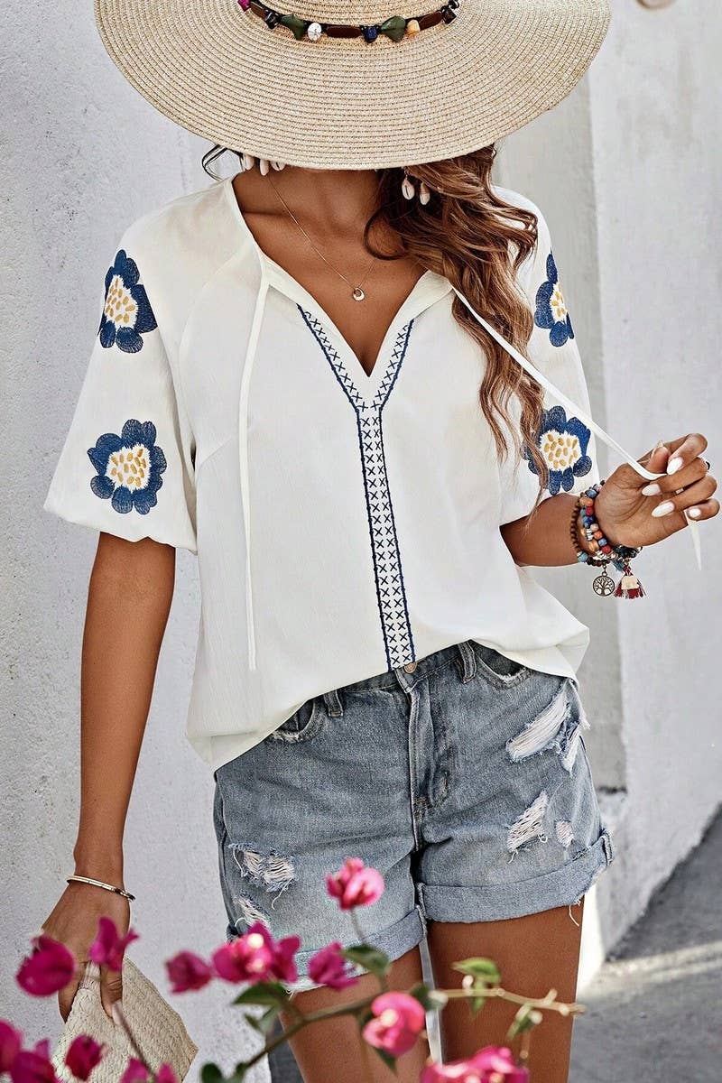 CWTSTS0678_SPRING AND AUTUMN DESIGN V-NECK LOOSE SHIRT