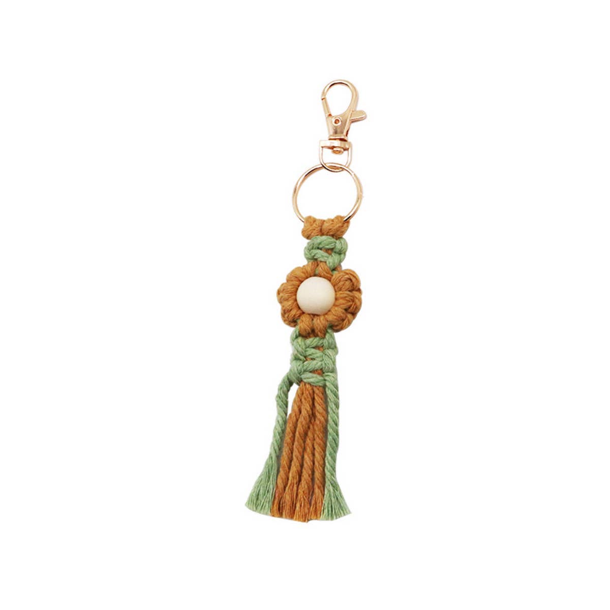 HAND-WOVEN FLOWER KEYCHAIN